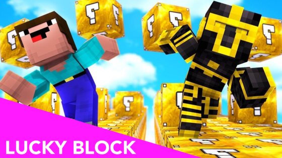 Lucky Block MOD for MCPE 1.1.12. Скриншот 1