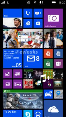 Скриншот нового плиточного интерфейса смартфона Nokia Lumia 1520