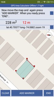 GPS Area Calculator Offline — измерение расстояний по карте 1.7 light. Скриншот 1