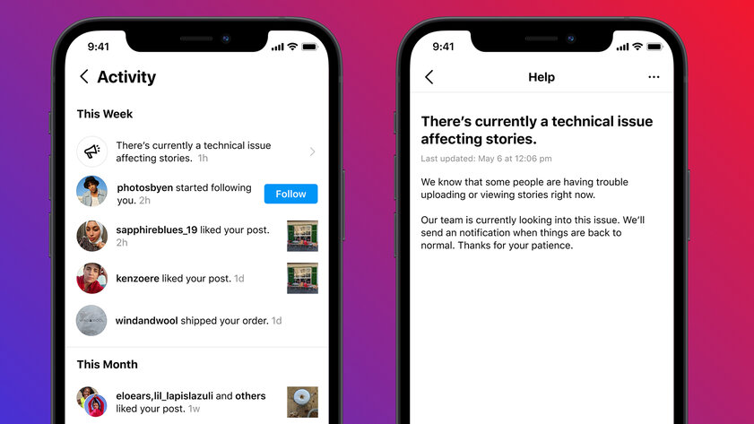 Instagram* будет уведомлять о сбоях в работе платформы через приложение