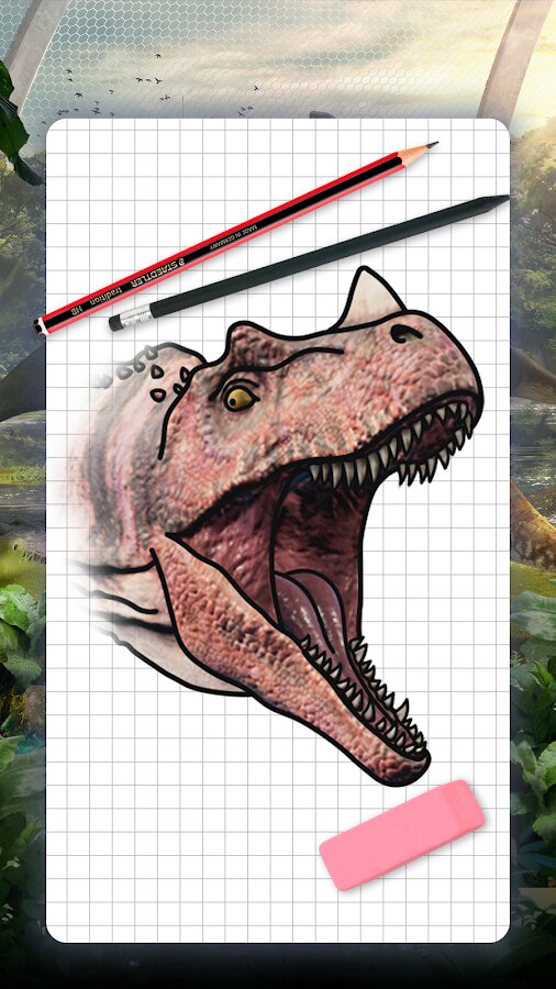 How to draw dinosaurs.  Step by step drawing lessons 1.6.5