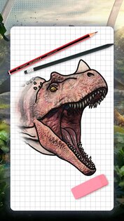 Как рисовать динозавров. Пошаговые уроки рисования 1.6.5. Скриншот 1