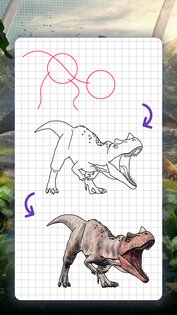 Как рисовать динозавров. Пошаговые уроки рисования 5.1. Скриншот 6