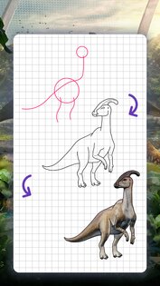 Как рисовать динозавров. Пошаговые уроки рисования 4.6.1. Скриншот 7