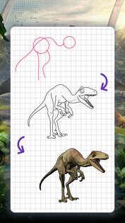 Как рисовать динозавров. Пошаговые уроки рисования 1.6.5. Скриншот 8