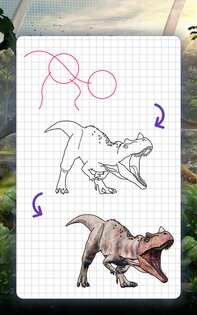 Как рисовать динозавров. Пошаговые уроки рисования 1.6.5. Скриншот 12