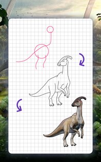 Как рисовать динозавров. Пошаговые уроки рисования 1.6.5. Скриншот 18