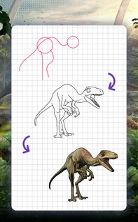 Как рисовать динозавров. Пошаговые уроки рисования 1.6.5. Скриншот 19
