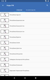 Коды регионов России на автомобильных номерах 3.20. Скриншот 10