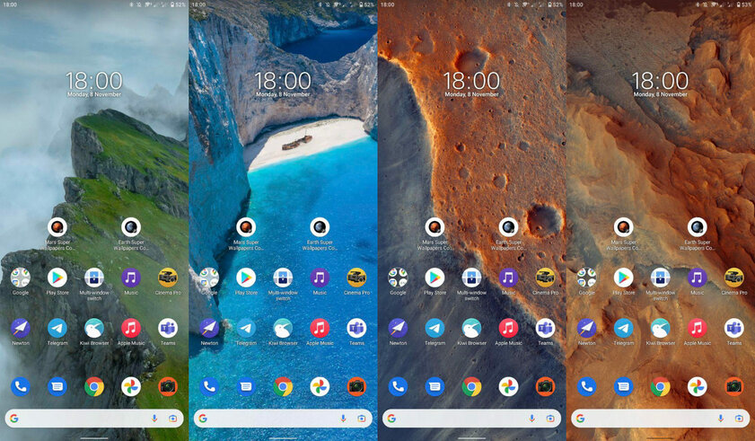 Порт движущихся обоев Земли и Марса со смартфонов Xiaomi получил обворожительные сцены