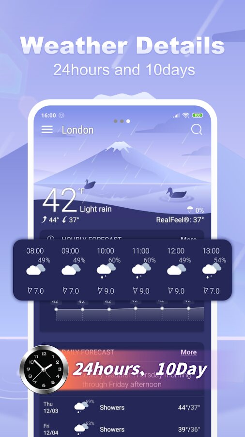Скачать Погода – погода в прямом эфире, точная погода 1.2.75 для Android accurate weather station