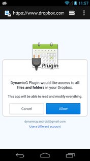 DynamicG Dropbox Plugin 7.85. Скриншот 3