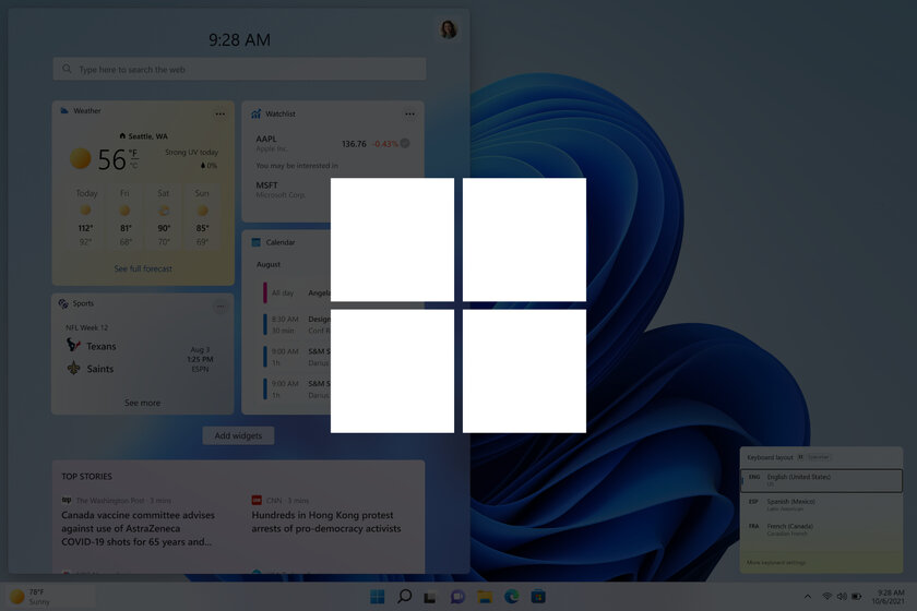 В Windows 11 изменилось меню переключения языка и расположение окна виджетов