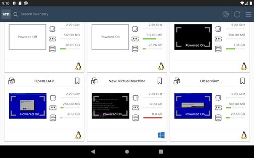 vSphere Mobile Client 2.3.0. Скриншот 3