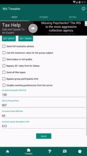 WA Tweaker 1.8.2. Скриншот 5