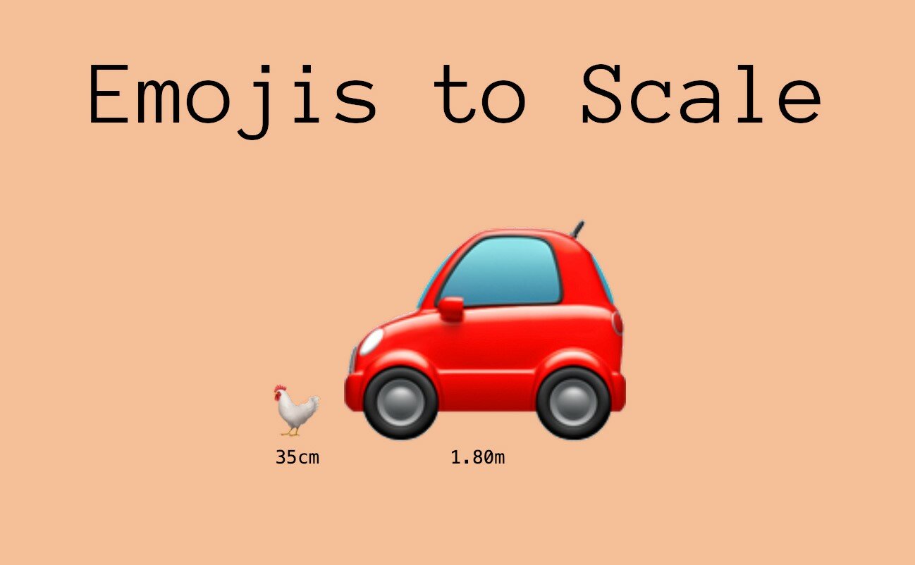 Курица не размером с машину. Программист показал смайлики в реальном  масштабе