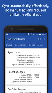 OneSync – автосинхронизация с OneDrive 6.5.1. Скриншот 2