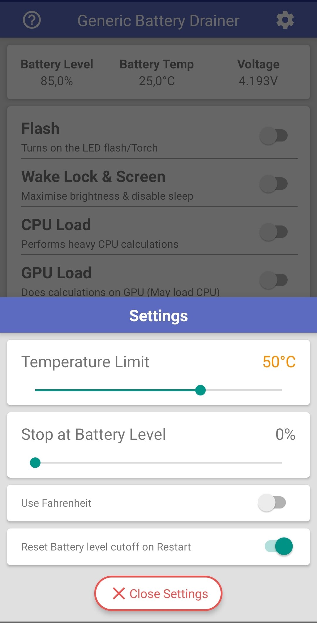 Скачать Generic Battery Drainer 1.0 для Android