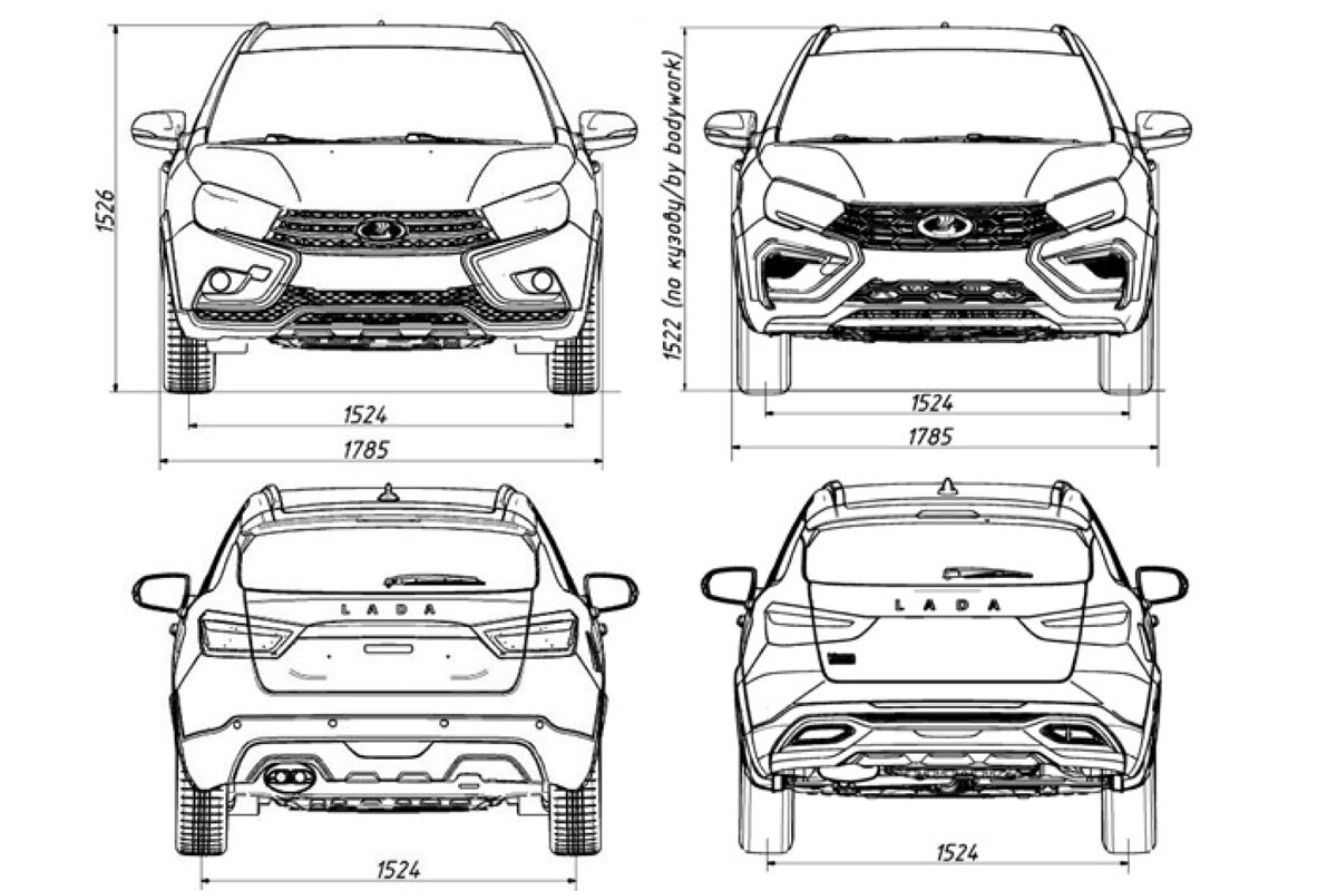 Чертеж lada vesta