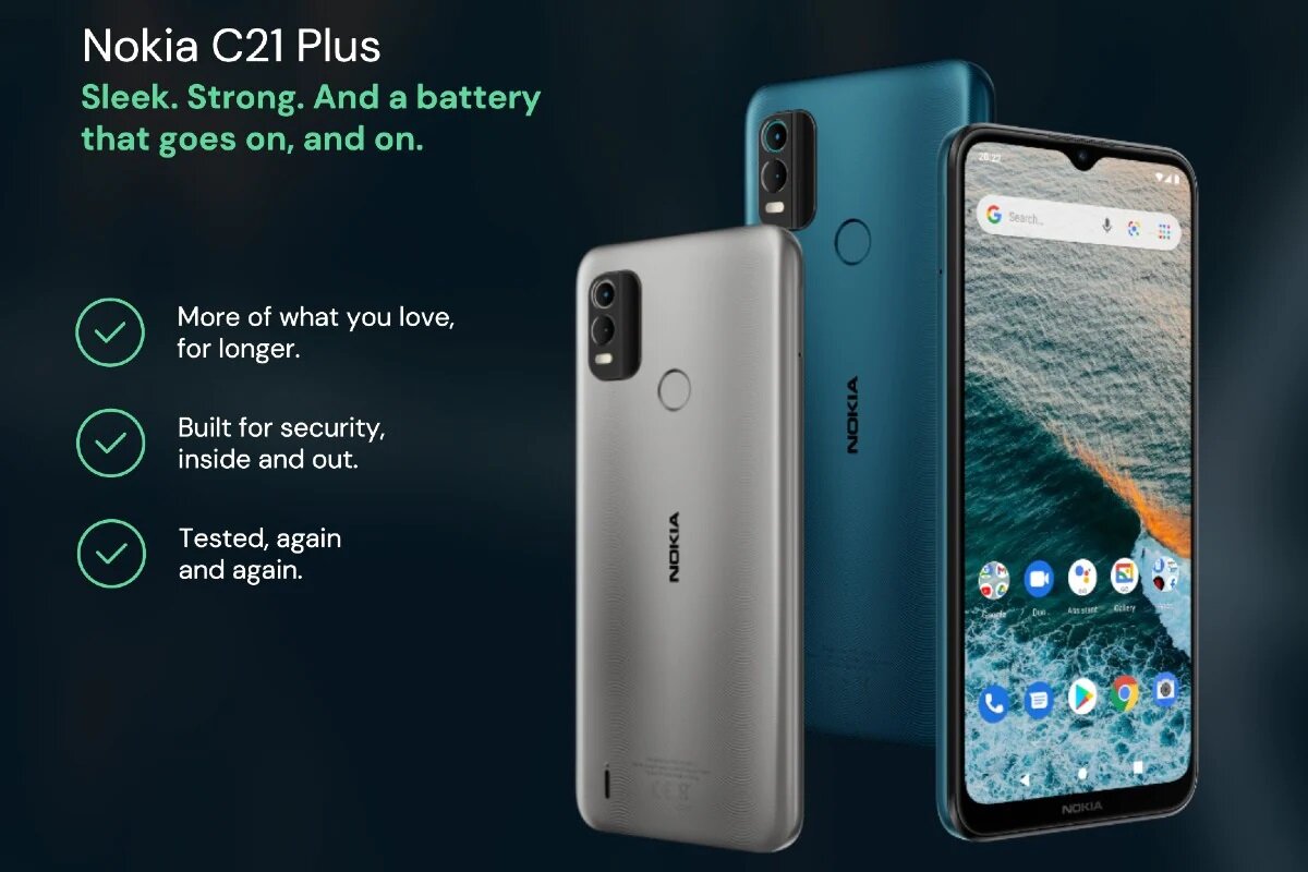 Представлены Nokia C21 и C21 Plus: 6,5-дюймовый дисплей, каркас из металла и Android 11 Go занедорого