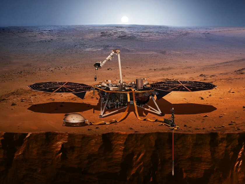 Новое фото аппарата InSight показывает, как сильно он покрылся пылью на Марсе