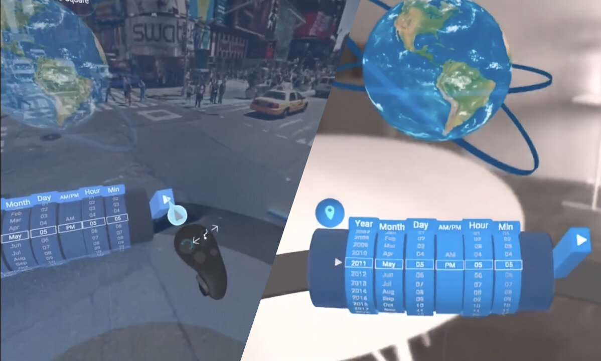 This is a time machine – the eyes don’t lie.  The programmer created an unusual solution in VR