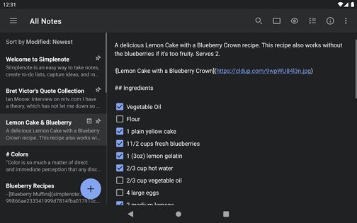 Simplenote 2.33. Скриншот 8