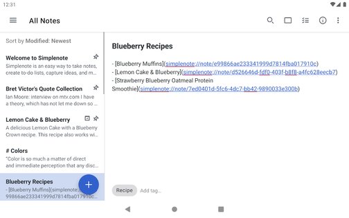 Simplenote 2.33. Скриншот 9