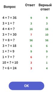 Таблица умножения – тренажер 1.7.0. Скриншот 4