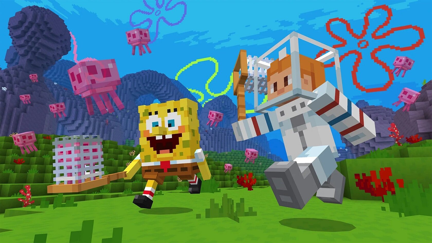 В Minecraft вышло DLC по Губке Бобу: с квестами, коллекционными предметами и странным Патриком
