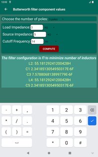 Калькулятор для электронных схем 1.37. Скриншот 20