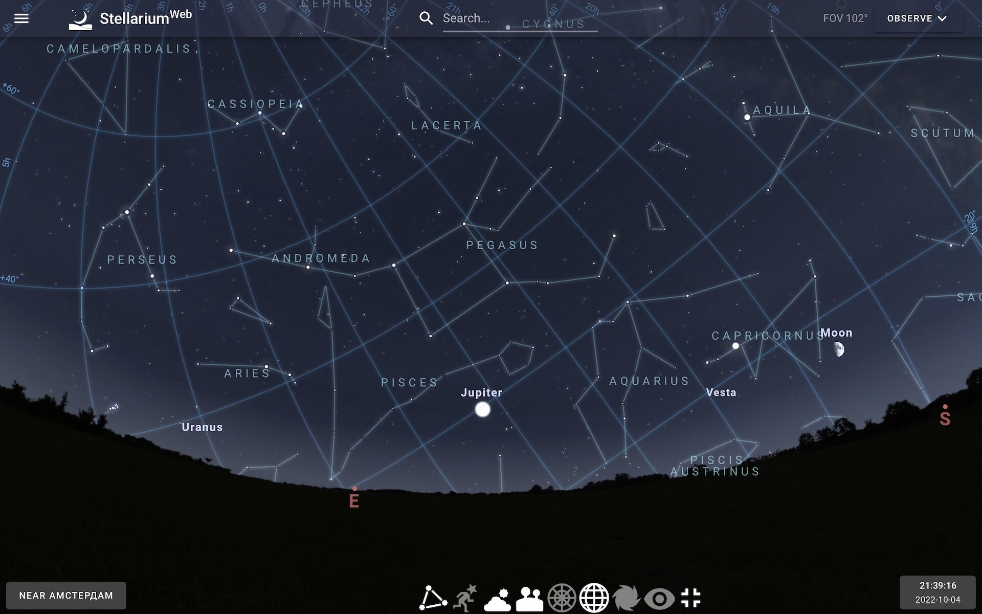 Stellarium web