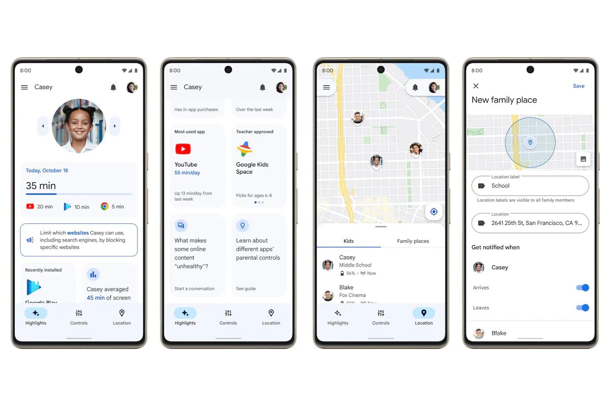 Обновлённый родительский контроль Google показывает, когда ребёнок вышел со  школы