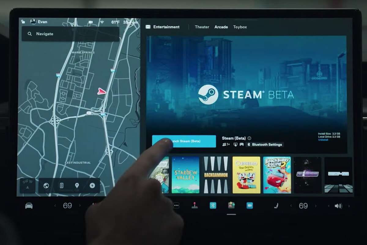 Игровой компьютер на колесах: Tesla интегрирует Steam в новые автомобили