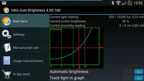 Velis Auto Brightness 5.01. Скриншот 2