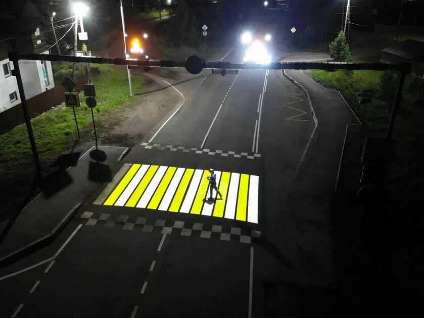 Проекционная пешеходная зебра хорошо показала себя в России — будут устанавливать ещё