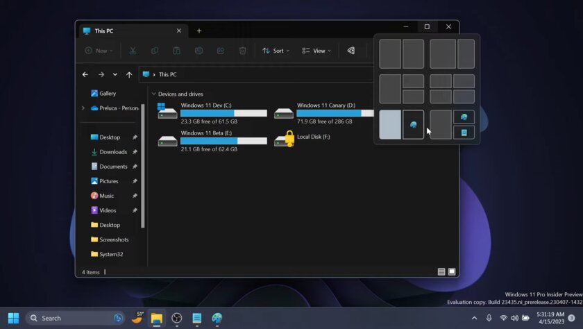 Windows 11 будет за пользователя решать, как группировать окна: появилась «умная» система