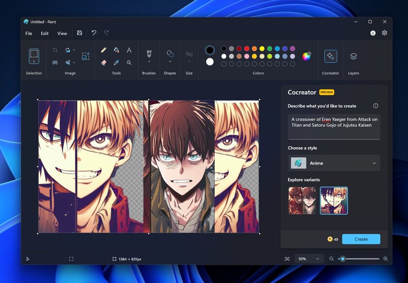 Microsoft приступила к тестированию ИИ-помощника Image Creator в Paint: какэто выглядит