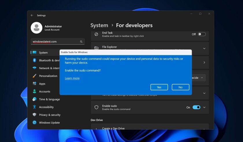 В Windows 11 заработает команда sudo из Unix: вот как это реализуют