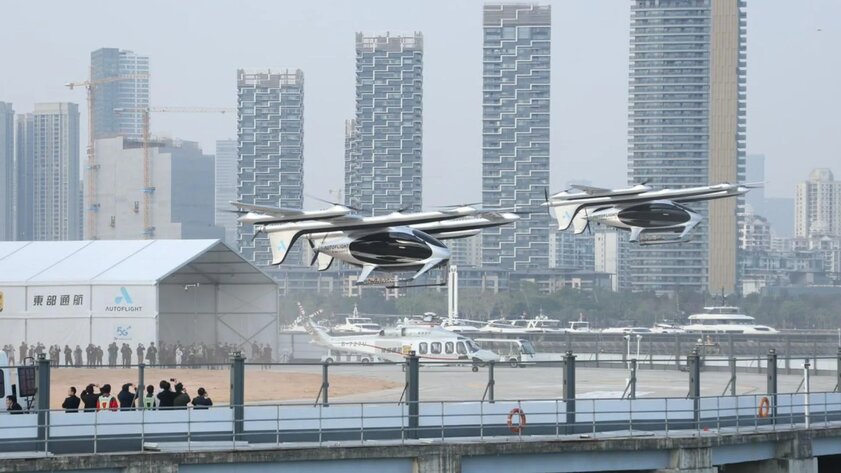 Китайское беспилотное аэротакси совершило первый в мире междугородний перелёт: на это ушло всего 20 минут
