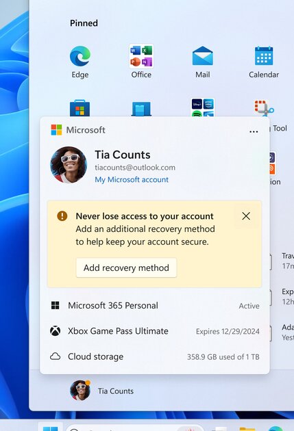 Windows 11 упрощает доступ к настройкам аккаунта — теперь они прямо в меню «Пуск»