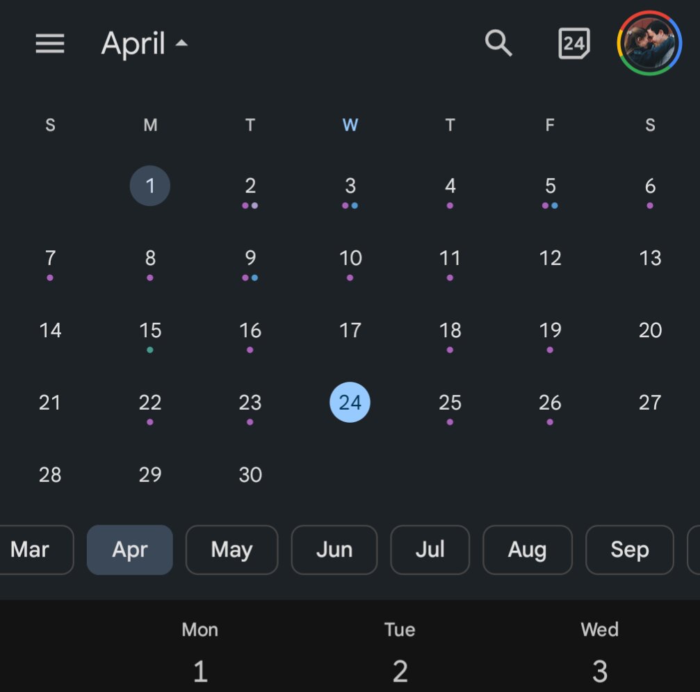 Google Calendar для Android получил упрощённую прокрутку по месяцам