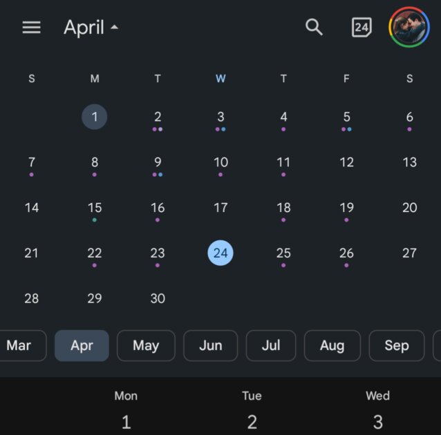 Google Calendar для Android получил упрощённую прокрутку по месяцам
