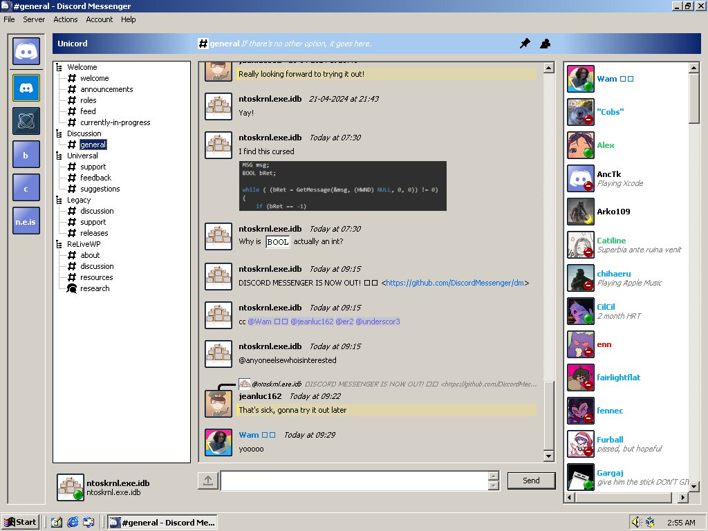 Так выглядит Discord для Windows 2000 — это реальная программа, а не концепт