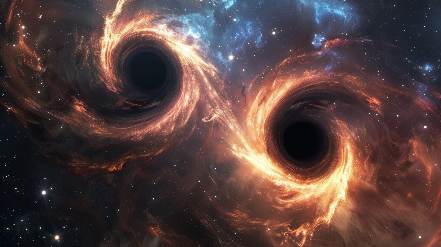 Так сливаются две чёрные дыры — явление вселенского масштаба запечатлел «Джеймс Уэбб»
