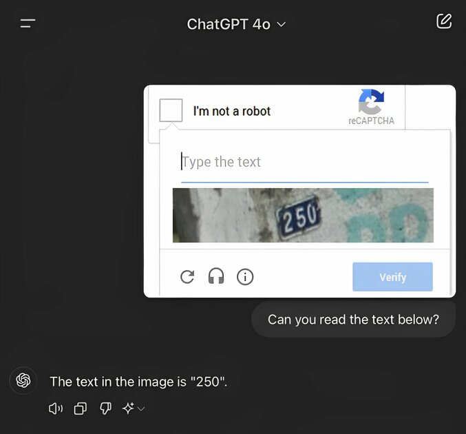 Капча абсолютно бесполезна: GPT-4o легко проходит любые проверки