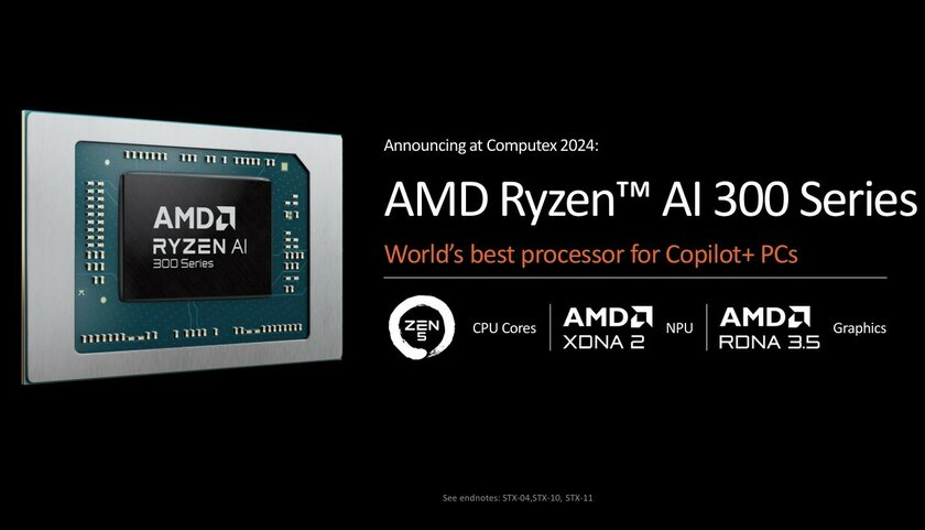 AMD представила процессоры Ryzen AI 300: с новой архитектурой, улучшенной графикой и NPU