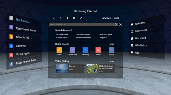 Samsung Internet Browser VR 5.6.00.10. Скриншот 1