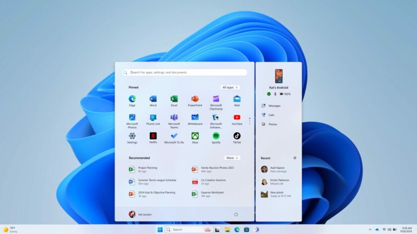 В Windows 11 появится обновлённое меню «Пуск»: новая функция связана со смартфонами и планшетами