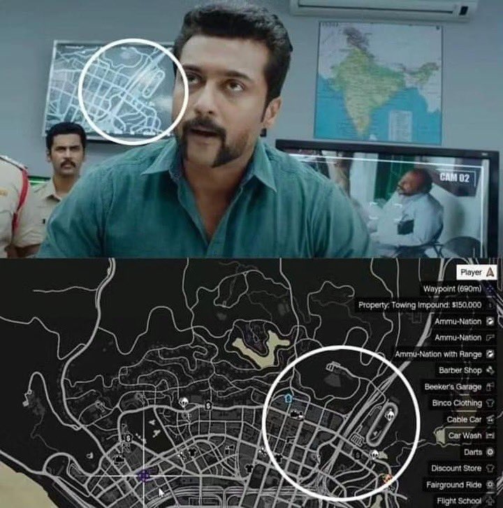 Ничего необычного, просто в индийском боевике задействовали карту из GTA 5 ????